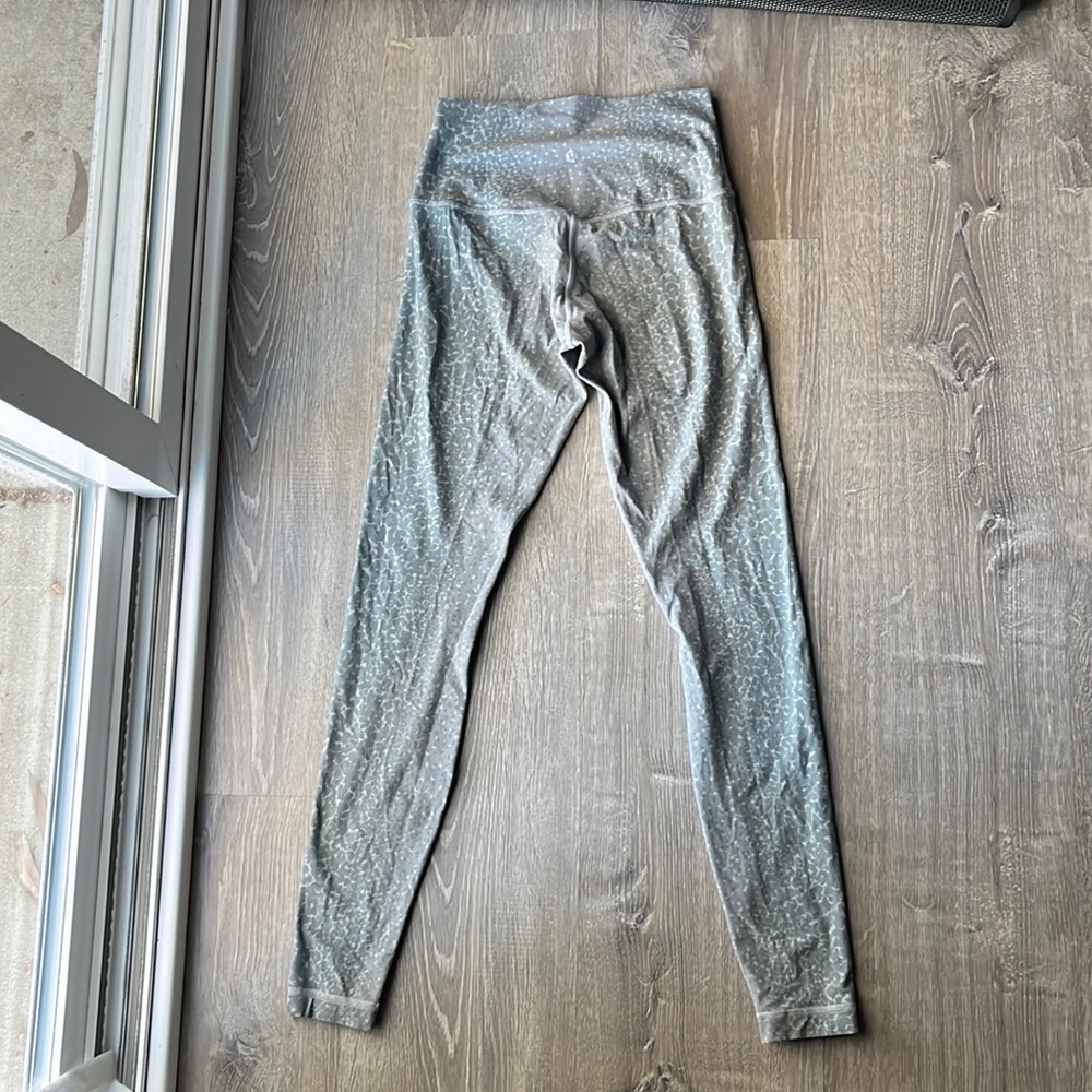 Silver cheetah/camp lululemon Align Leggings Size 6